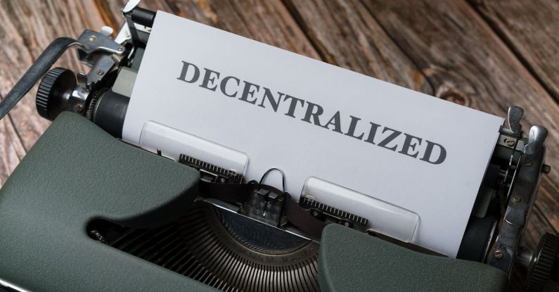 Interoperability - A typewriter with a paper that says decentalized