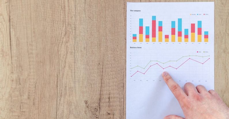 Analysis - Person Pointing Paper Line Graph