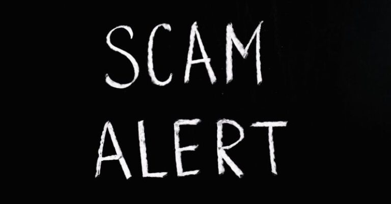 Scams - Scam Alert Letting Text on Black Background