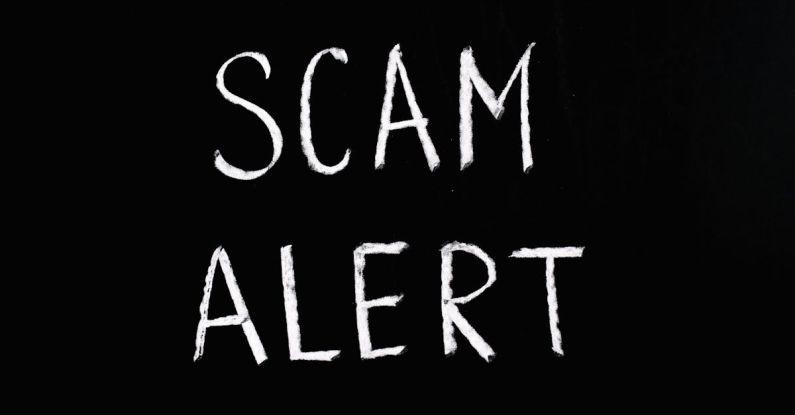 Scams - Scam Alert Letting Text on Black Background