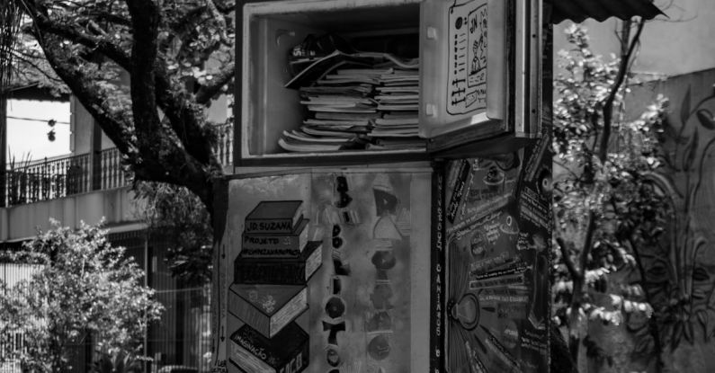 Lending - Decorated Booth with Books in Park